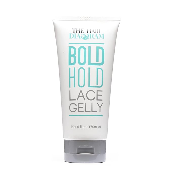 The Hair Diagram - Bold Hold Lace Gelly - Glueless - Temporary Daily Hold For Lace Front Wigs and Hair Systems - Styling Agent For Baby Hairs - Non Toxic - Alcohol Free - Water Based Formula - 6oz