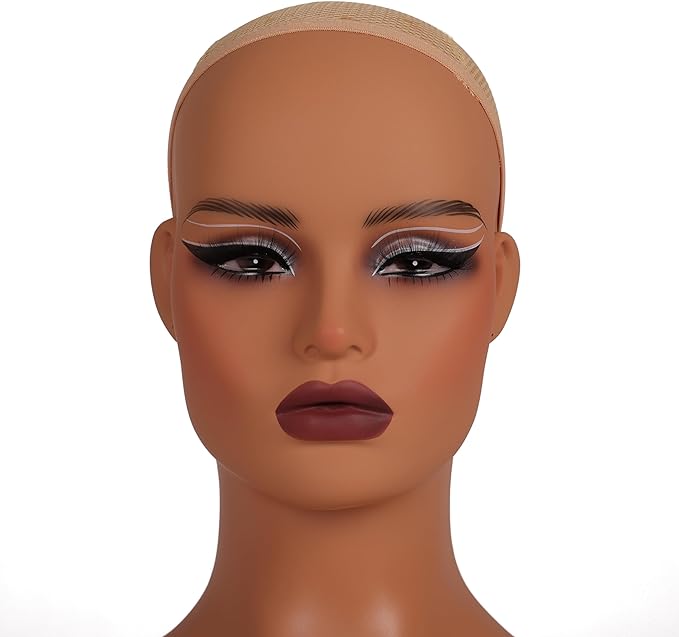 J&F CO Realistic Europe and America Female Mannequin Head with Shoulder Display Manikin Heads Bust for Wigs,Makeup,Beauty Accessories (DC 487 HY2 HSC)